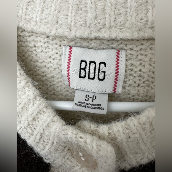 BDG Becca Cottage Printed Brushed Knit Oversized Cardigan S - Picture 4 of 5